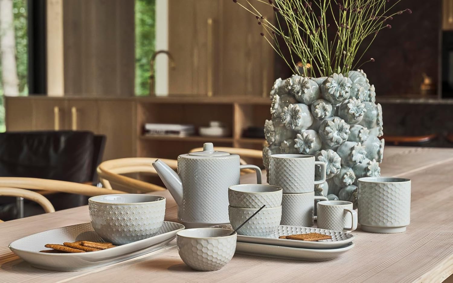 Villa Collection Villa Collection Base Valetta / H29,5 cm/Stoneware/Ballard Blue 11292