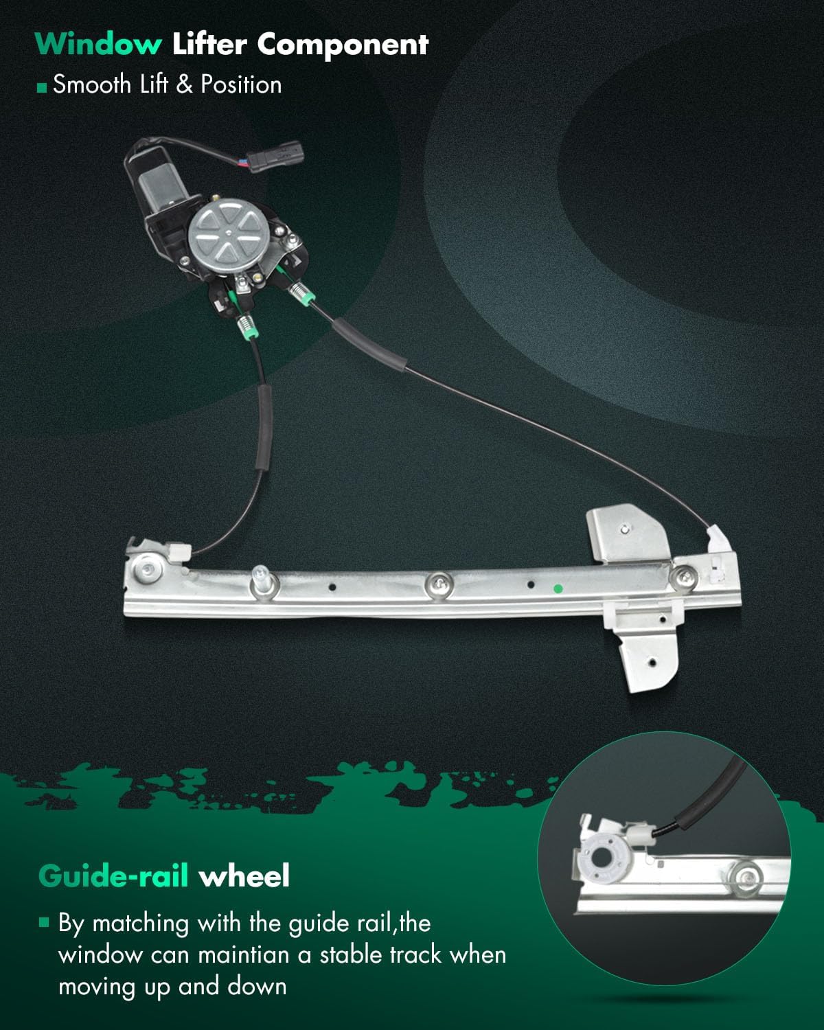 SCITOO 741-156 and 741-157 Power Window Regulator Driver Side and Passenger Side Compatible for 1998 for Dodge B1500,1998 for Dodge B2500, Power Window Regulator with Motor