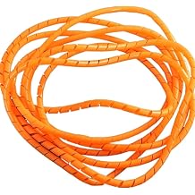 ELLANA spiral protector 6mm 10mm Spiral Wire Wrapping Bands Organizer Cable Sleeve Winding Pipe Line Tube Protection Cord Sheath Bundle Management Hose wraps cableOrange Color,8mm ID 5 Meter