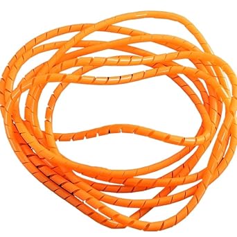 ELLANA spiral protector 6mm 10mm Spiral Wire Wrapping Bands Organizer Cable Sleeve Winding Pipe Line Tube Protection Cord Sheath Bundle Management Hose wraps cableOrange Color,6mm ID 5 Meter