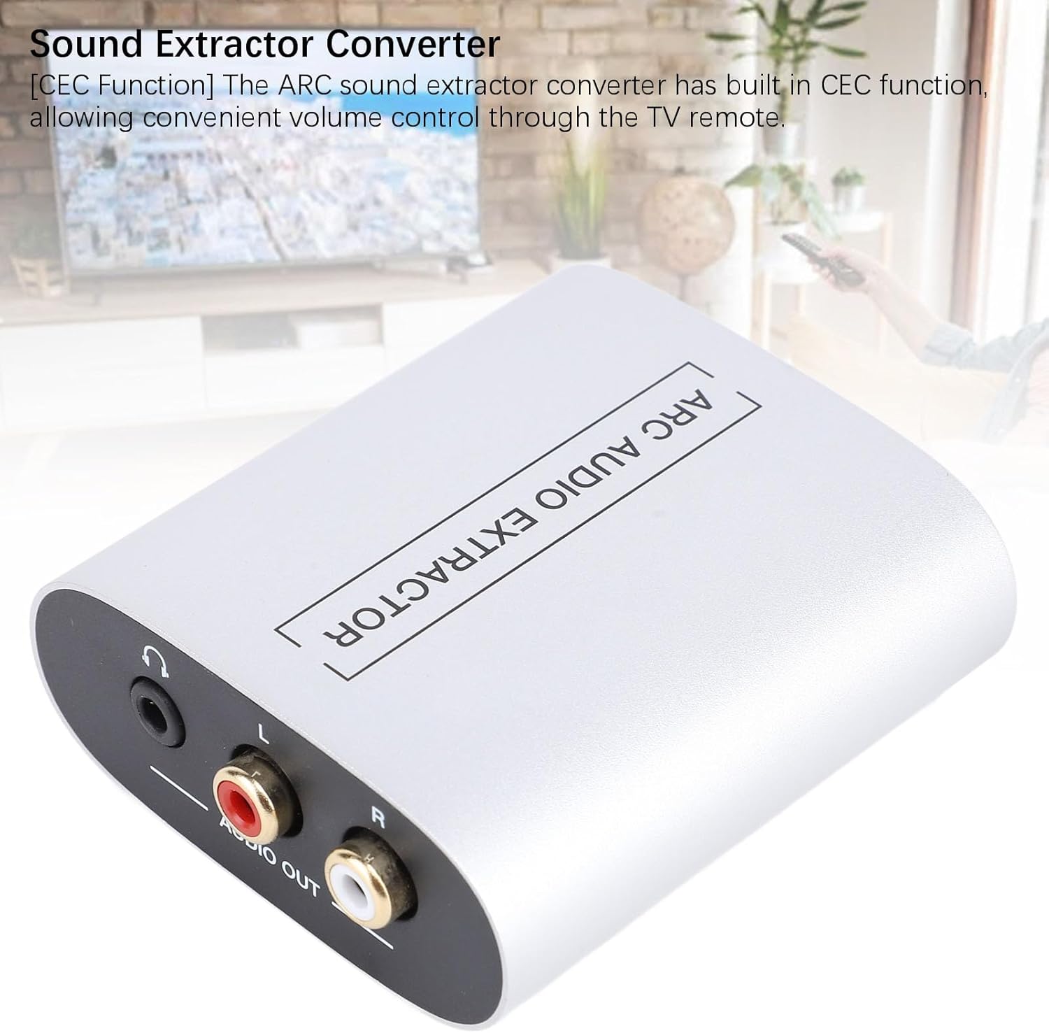 HD Multimedia Interface Audio Extractor Digital Analog Audio Converter, Sound Extractor ARC to 3.5mm Jack LR AV Ports Analog Stereo Output Sound Converter