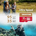 【5-Years Data Recovery】 GIGASTONE 32GB Micro SD Card, 4K Camera Pro, Compatible with GoPro, Wyze, Security Camera, Drone, Dash Cam, R/W up to 95/35MB/s MicroSDHC Memory Card UHS-I U3 A2 V30