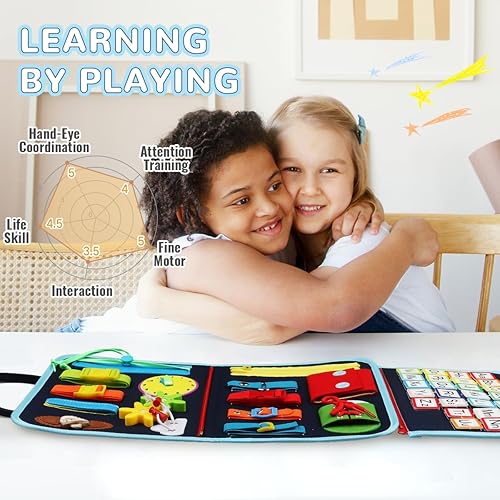 Miniatura 2 de Joymo Juguetes Montessori de tablero ocupado para niños y niñas de 1, 2, 3, 4 años, juguetes sensoriales educativos para niños pequeños, juguetes de