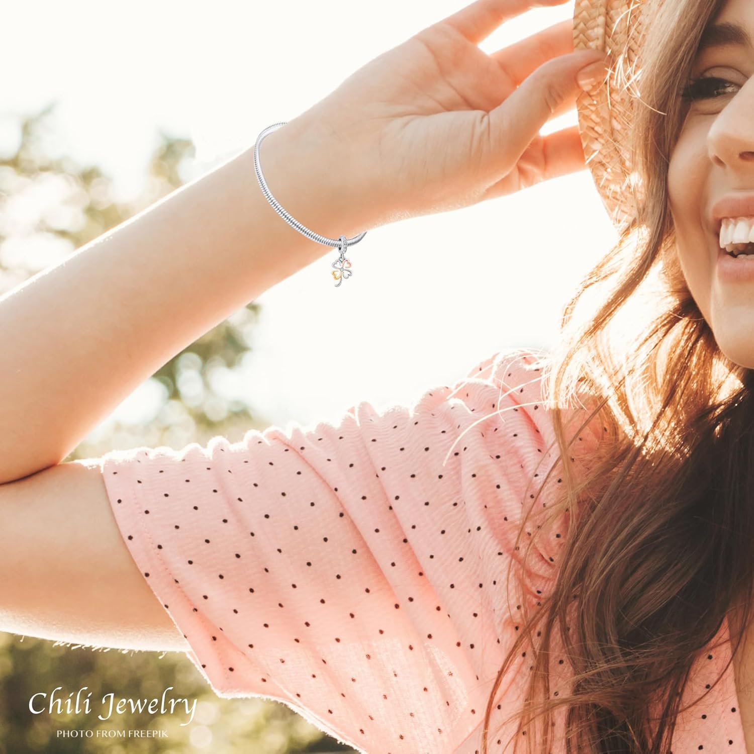 Lucky Four Leaf Clover Charm Good Luck Bead Compatible with Pandora Charms Bracelets - Image 4