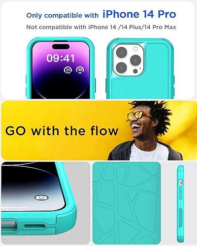 Miniatura 2 de AICase Funda para iPhone 14 Pro (6.1 pulgadas), funda resistente de 3 capas resistente para teléfono, protección duradera de grado militar, a prueba