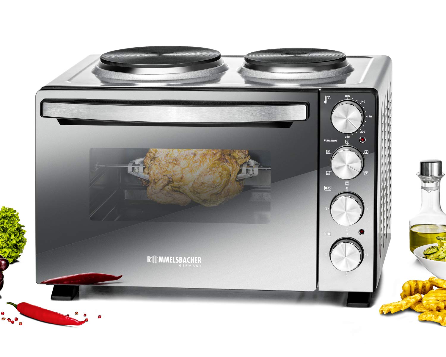 Rommelsbacher KM 3300 Petite Cuisine avec Plaques Chauffantes en Fonte