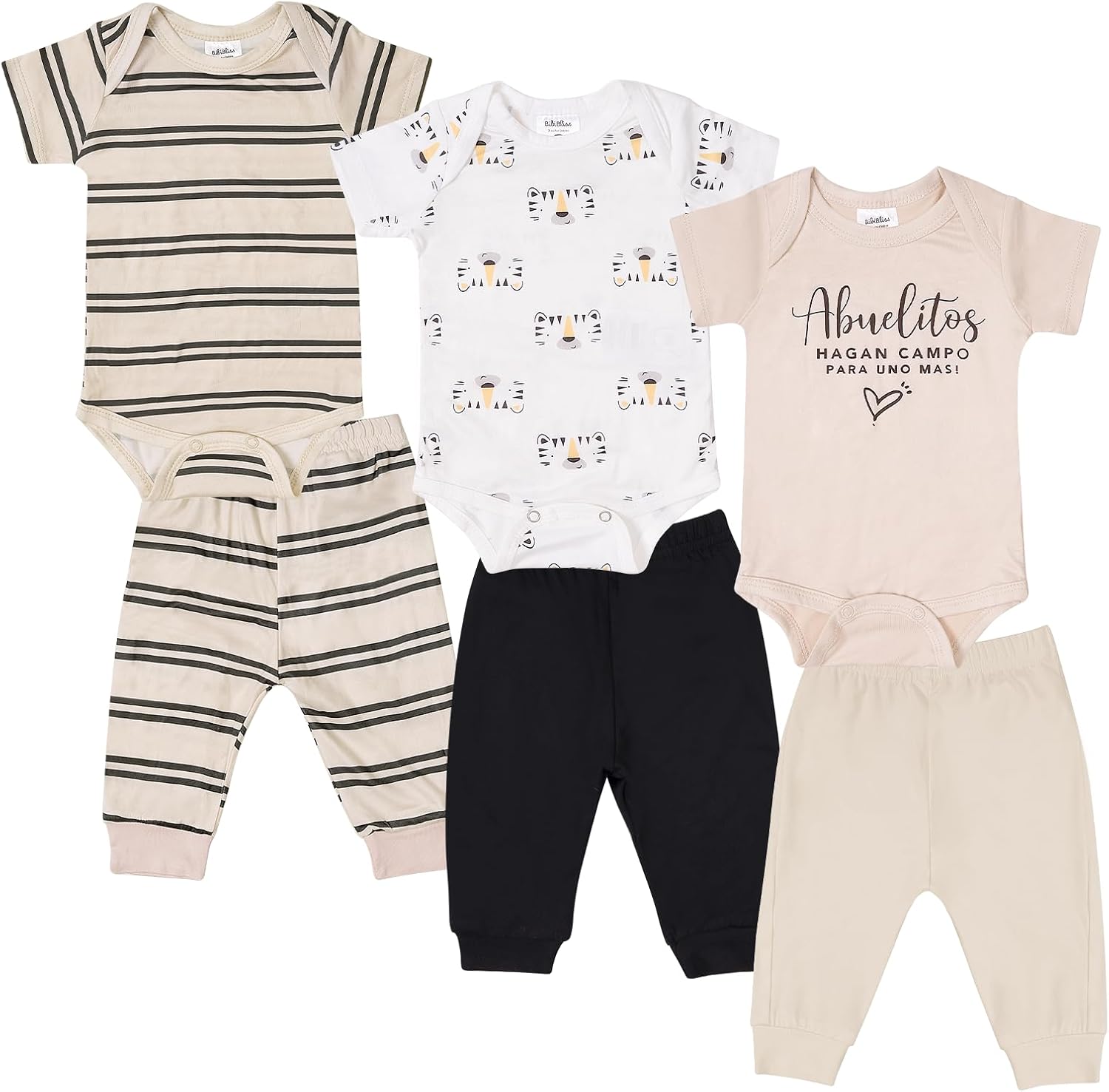 6pcs Newborn Clothes Set for Baby Boys & Girls,Soft Unisex Layette Essentials for 0-3-6 Months