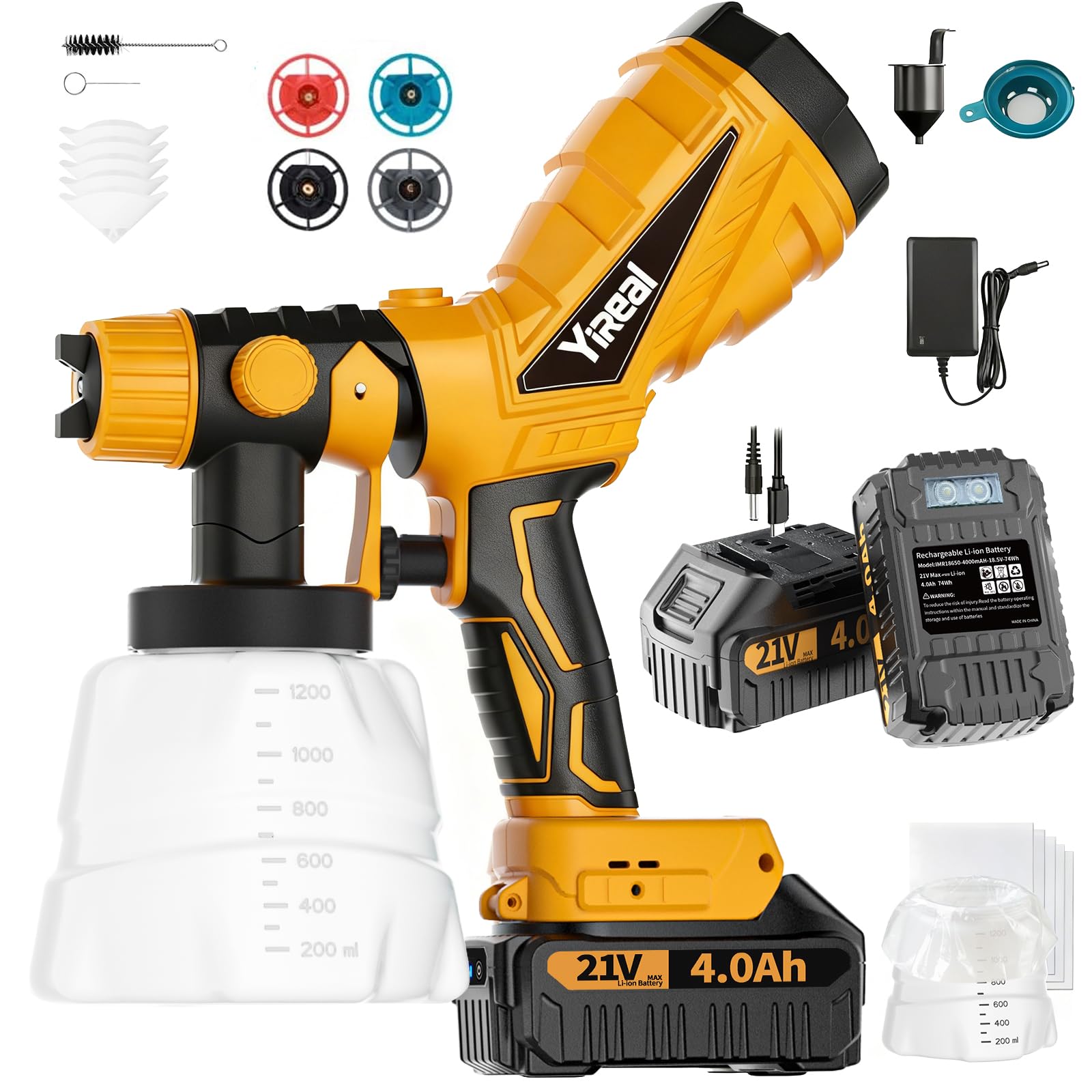 YIREAL Cordless Paint Sprayer Gun