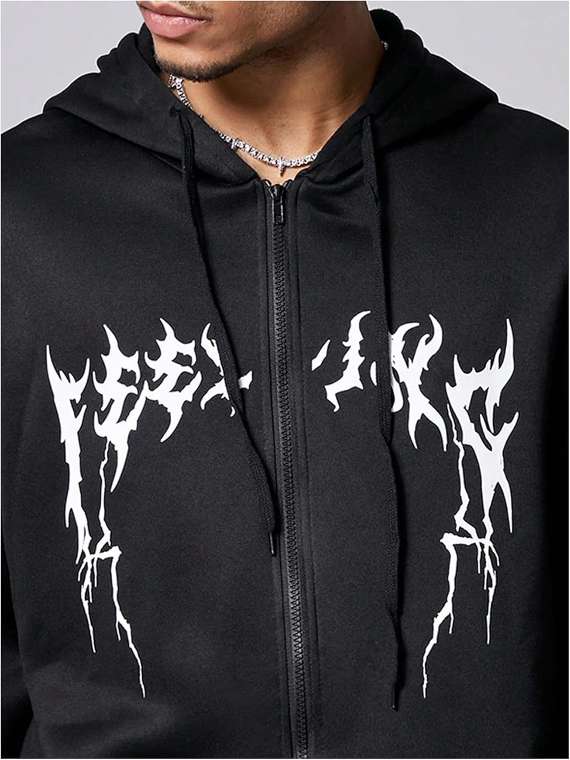 SOLY HUX Men's Graphic Zip Up Hoodies Sweatshirt Drawstring Long Sleeve Casual Streetwear Jacket - Image 5