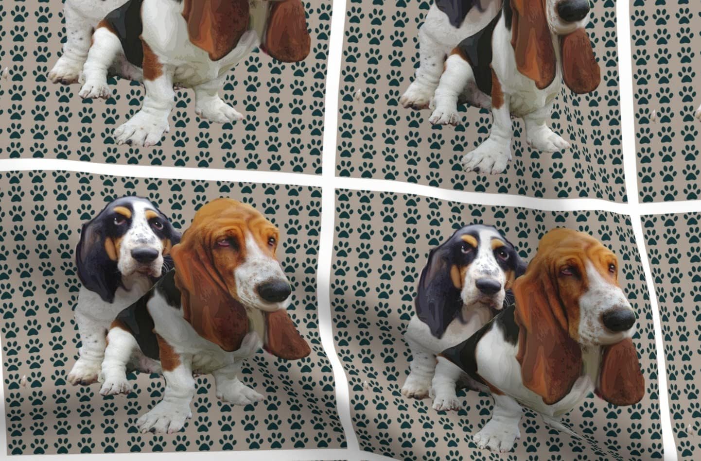Spoonflower Fabric - Basset Hound Dog Breed Animals Pets Puppy Dogs Printed on Petal Signature Cotton Fabric Fat Quarter - Sewing Quilting Apparel Crafts Decor