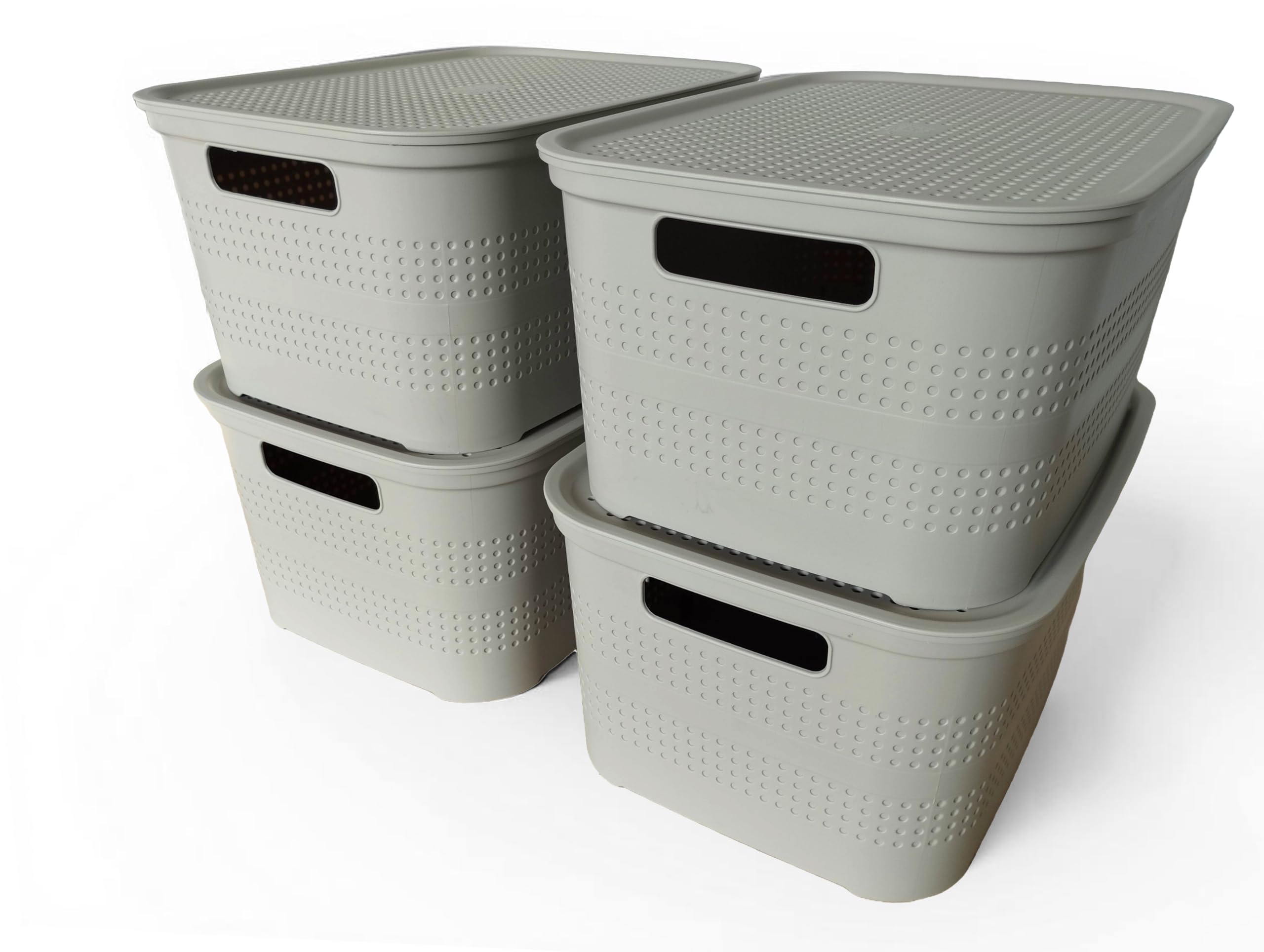 Boîtes de rangement taupe Ecoplast bac de rangement moyen avec séparateur amovible