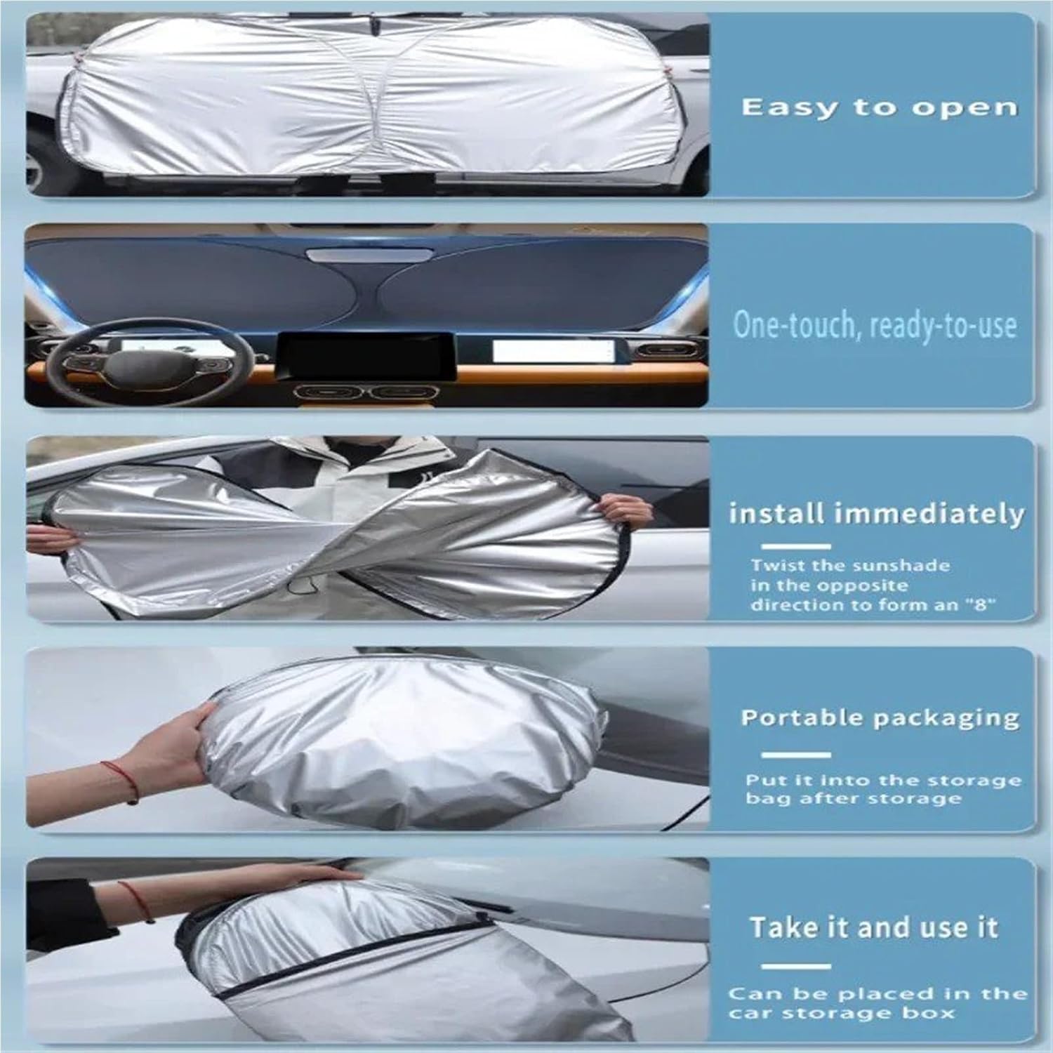 Car Sunshades for MG ZS Hybrid Luxury EV MGZS 2024-2026 UV Protection image 5
