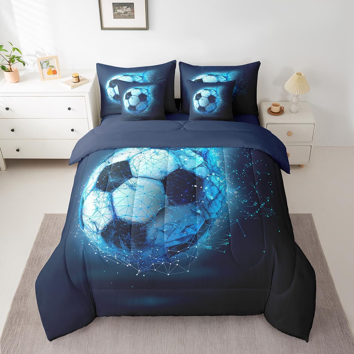 Feelyou Full Dog Comforter Set 7 Pcs German Shepherd Comforter Cute Dogs Bed in a Bag Pet German Shepherd Lover Bedding Set Bed Set with Sheets, Pillowcases, Pillow Covers Room Decor