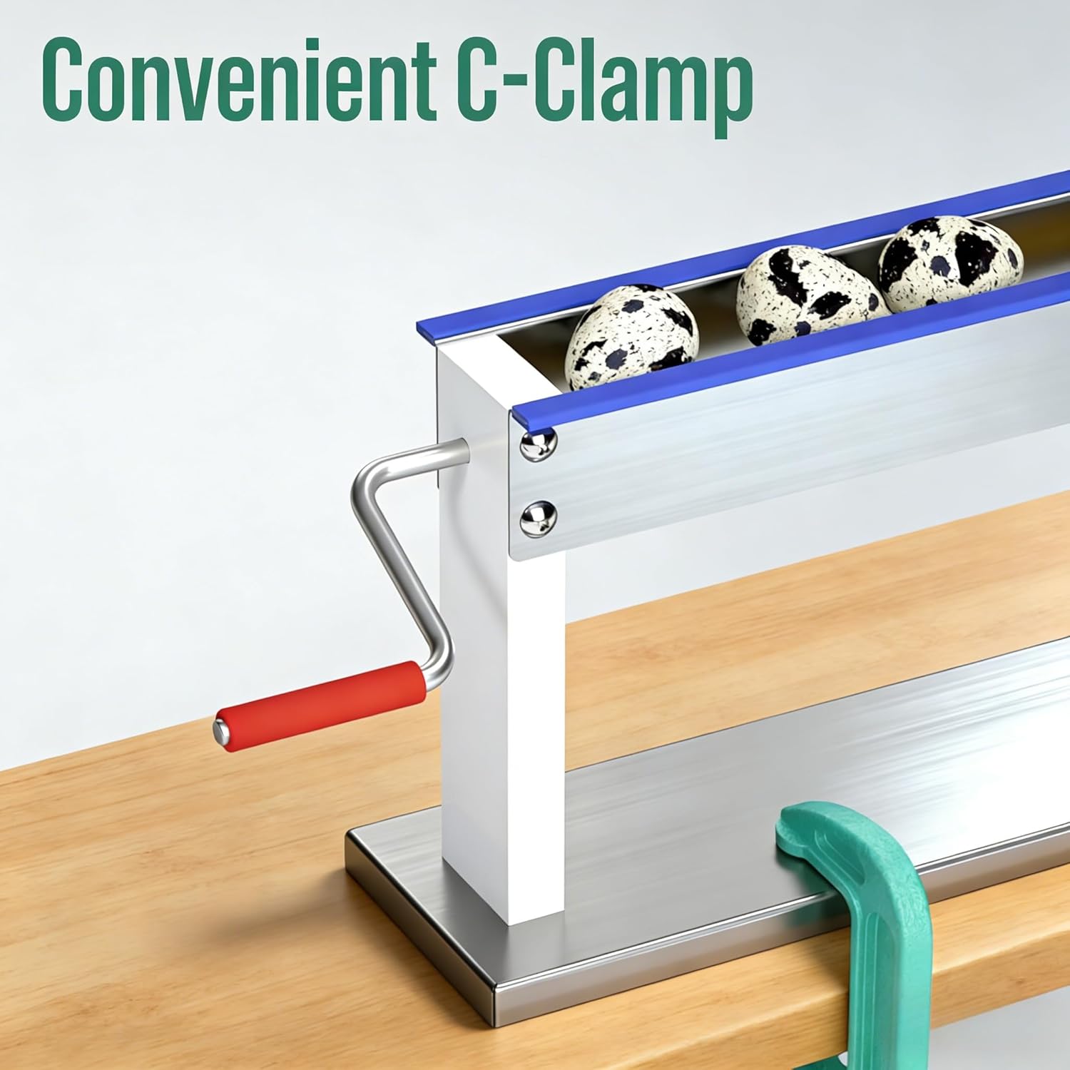 Manual Hard Boiled Quail Egg Peeler, 304 Stainless Steel Home Quail Egg Peeling Machine with C-Clamp & 2 Extra Latex Tubes