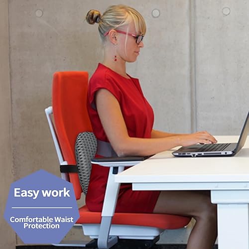 Miniatura 6 de Almohada de apoyo lumbar con correas ajustables para aliviar el dolor de espalda baja. Almohada de apoyo lumbar de espuma viscoelástica