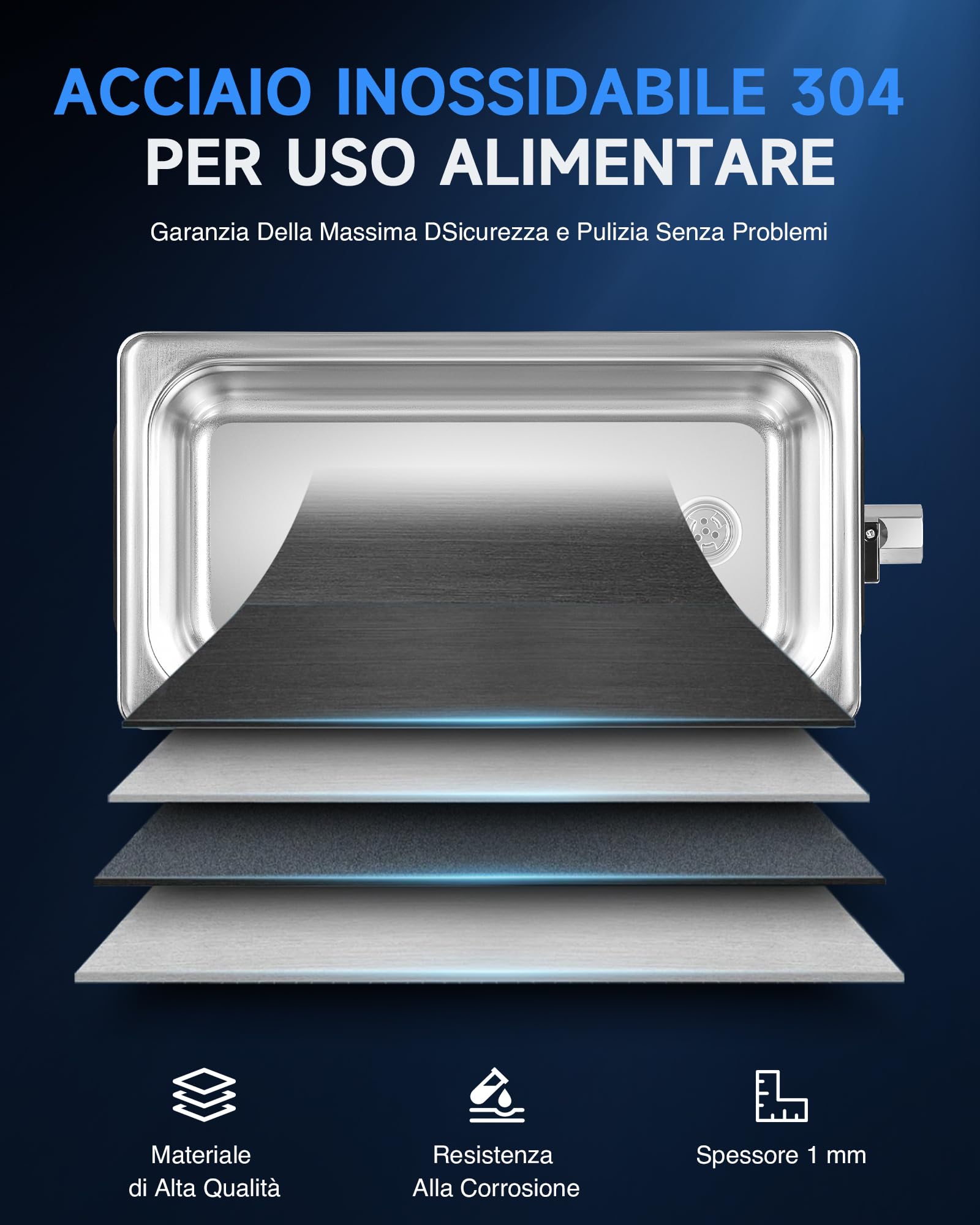 CREWORKS 6.5L Pulitore Ultrasuoni con Modalità Degas e Delicata Timer, 180W Pulizia Ultrasuoni con Timer, Pulitore Ultrasuoni Professionale per Ricambi Auto, Occhiali, Gioielli, Dentiere (6.5L 180W)