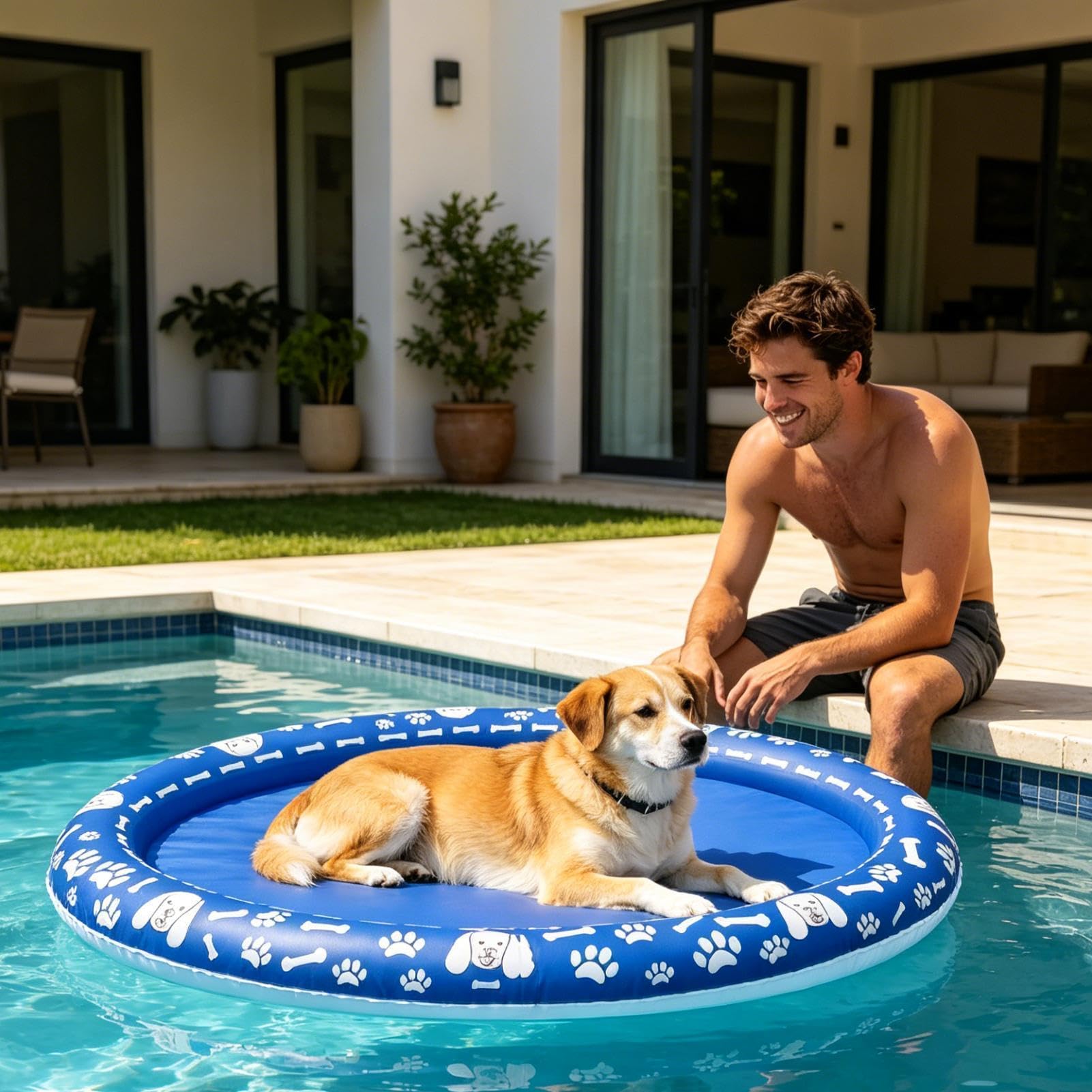Galleggiante Gonfiabile Per Cani Da Piscina Giocattolo gonfiabile per | Galleggiante Animali Domestici Da Piscina Gatti E Cuccioli Nuoto Acqua Lago Stagno Fiume Spiaggia