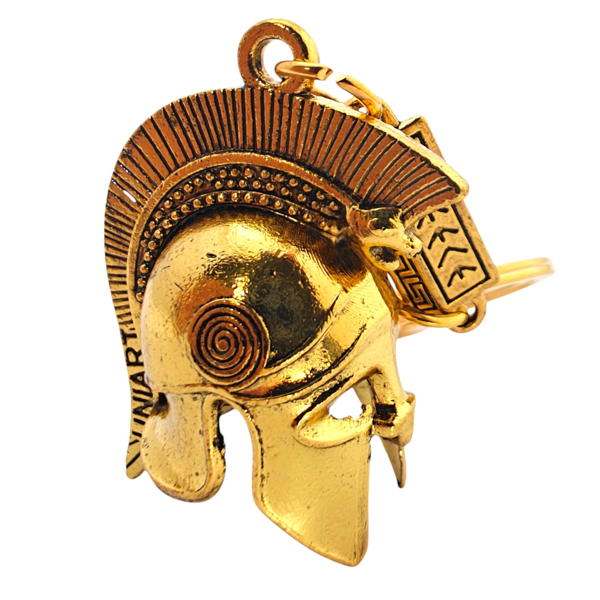 IconsGr Breloczek do kluczy, antyczny żołnierz Spartan, brelok do kluczy wężyk, złoto, l