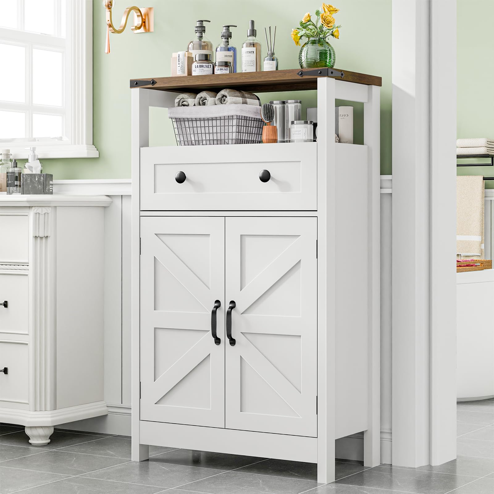 Snapklik.com : Befrases Bathroom Cabinet, Farmhouse Storage Cabinet