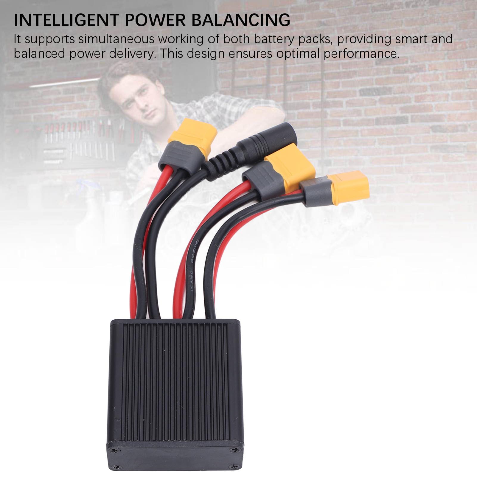Tbest Módulo Paralelo de Batería Doble, Portavoz del Convertidor de Batería Doble Adaptador de Módulo Paralelo de Batería Doble para Reemplazo