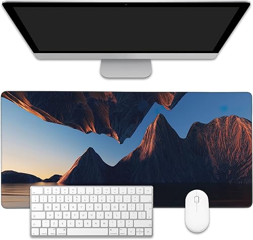 Miniatura 17 de Alfombrilla de mouse con diseño de peonías vintage para escritorio, base antideslizante y borde cosido, alfombrilla de mouse extendida para oficina