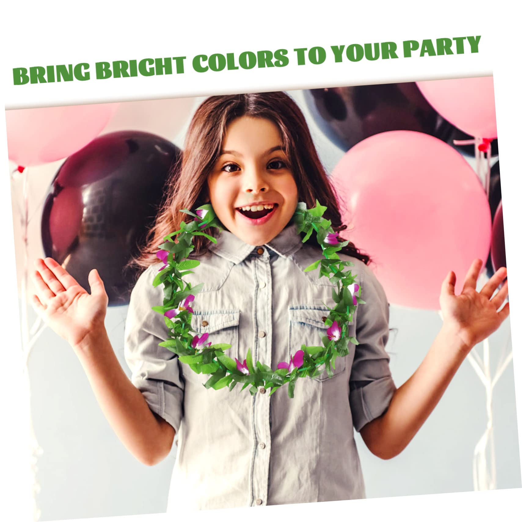 12 STK Hawaiianische Lei blumengirlande künstlich künstliche blumengirlande Hawaii-Partyzubehör Luau-Leis hawaiianische Strandparty-Dekoration Strandgirlande Polyester PRETYZOOM