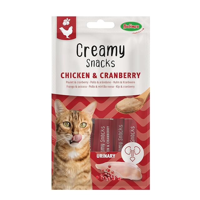 Bubimex - Creamy Snacks Pollo y arándano - Dulces cremas para lamer para Gatos
