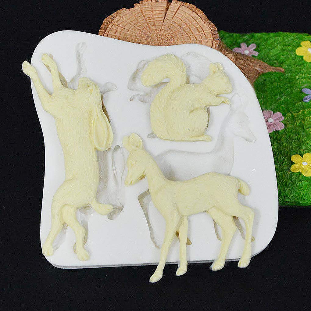 10-teiliges Set Tiere, Schokoladenform, Silikon, Fondant-Form, Backwerkzeug für DIY Dessert Kuchen Topper Dekoration
