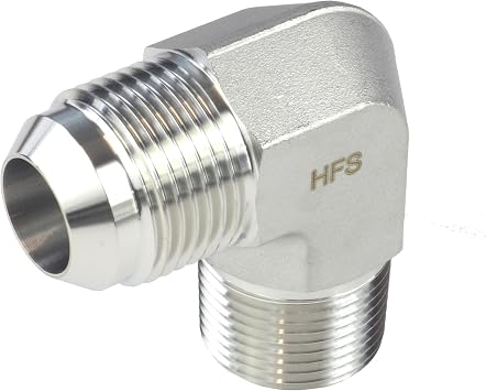 HFSR 1" Male NPT to 1" Male JIC Elbow 90 Flare Pipe Fitting 304 Stainless Steel 1" MNPT x 1" MJIC