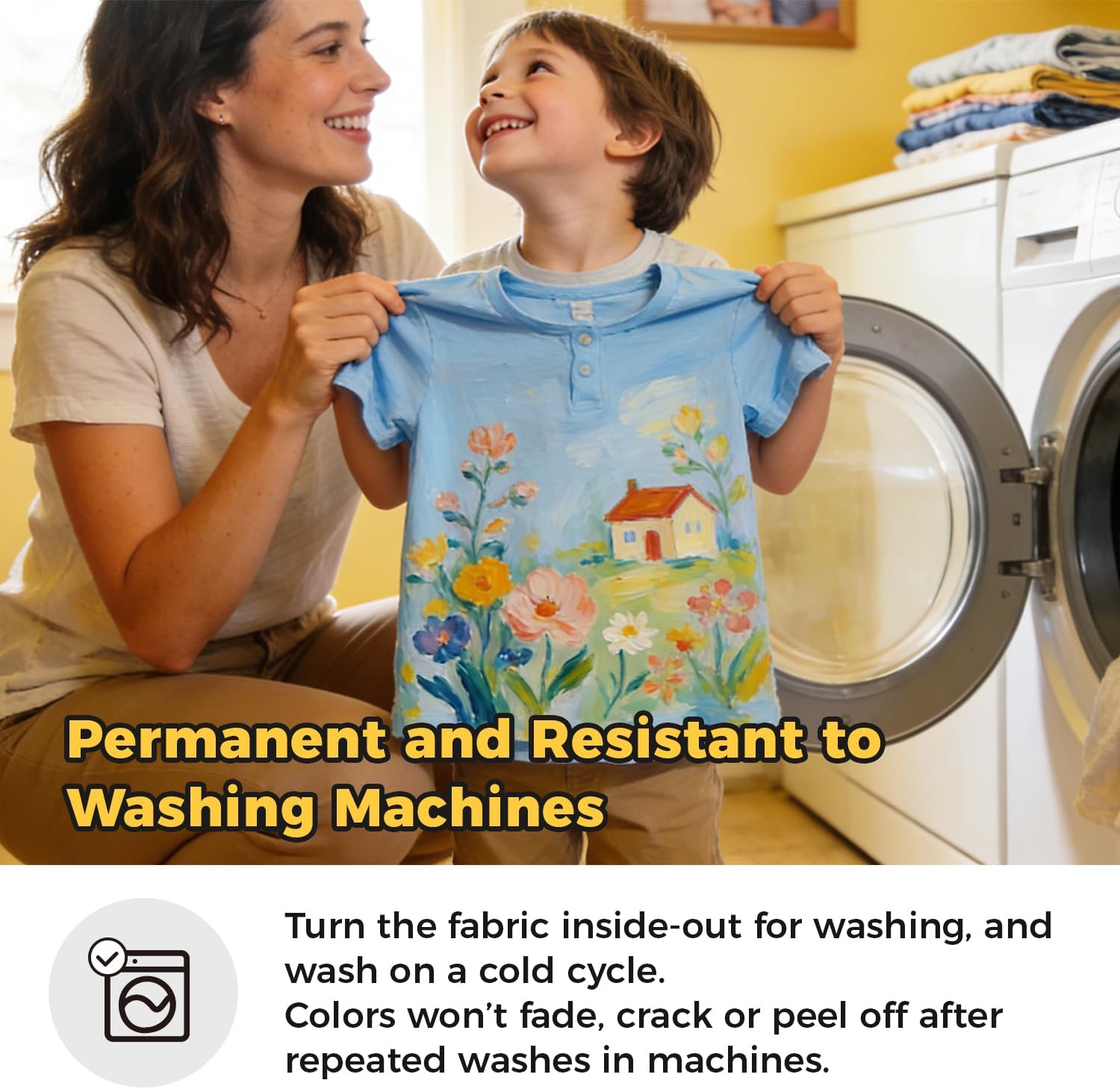 ARTME 24 Colors Fabric Paint (60ml/2oz), Permanent Soft Fabric Paint Set with 10 Brushes, Palette, Stencils, Non-Toxic Waterproof Textile Paint for T-Shirts, Jeans, Shoes, Bags, DIY Crafts