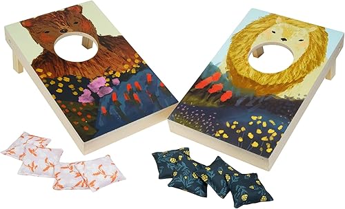 Miniatura 2 de Manhattan Toy Wild Ones - Juego de 10 piezas de madera para interiores y exteriores, juego de lanzamiento de bolsas de Cornhole para niños de 3 años