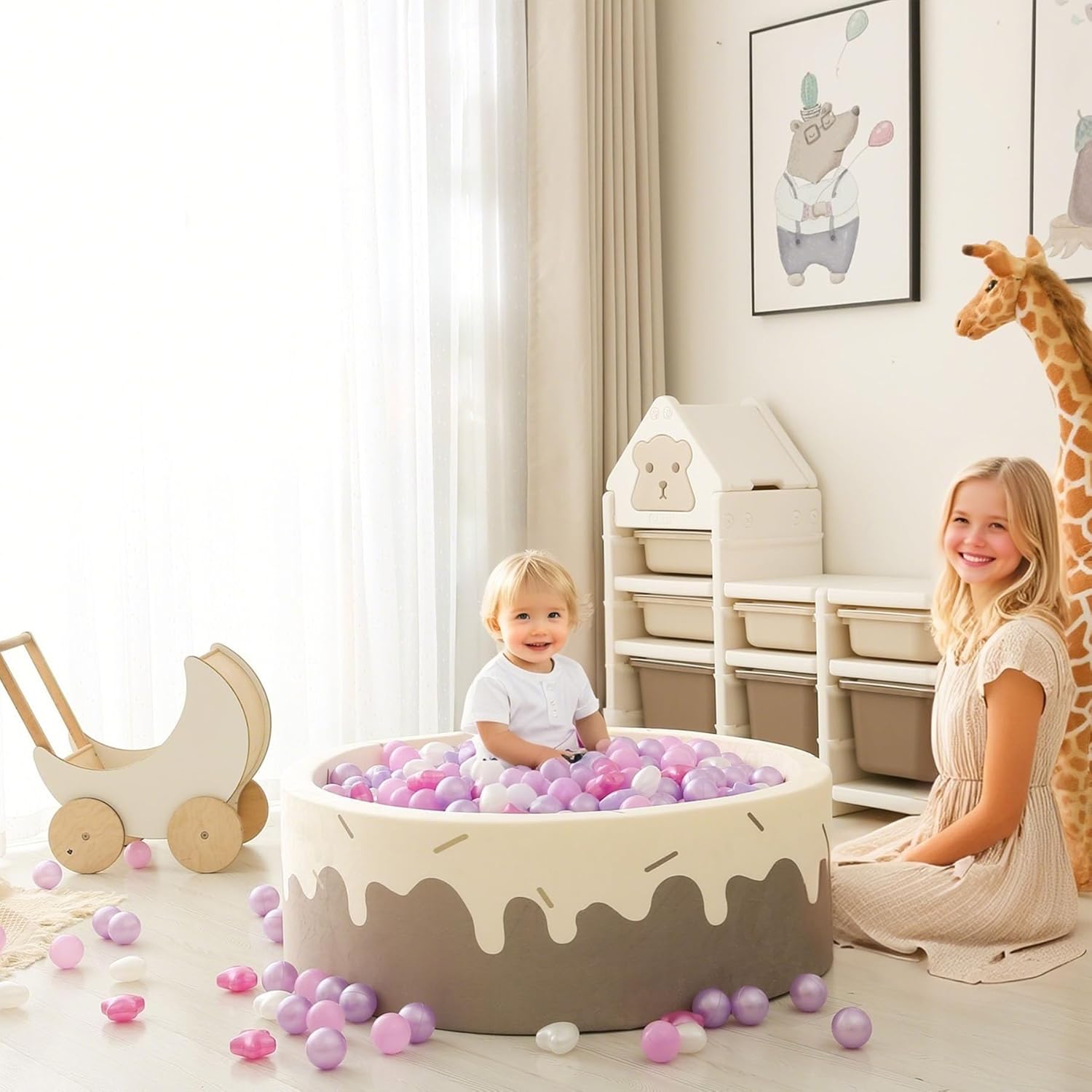 GOGOSO Ball Pit Balls,Plastics Balls for Ball Pit, Stars Hearts Shape for PastelBall for Toddlers Kids - Image 4