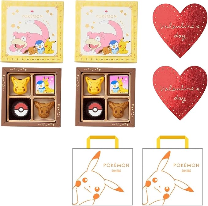 Amazon バレンタイン ポケモン チョコレート 2個セット 22 キャラクターチョコレート 専用手提げ袋付き チョコセットｓ ポケットモンスター プレゼント用ステッカー付き ギフト チョコ プレゼント ノーブランド品 チョコレート 通販