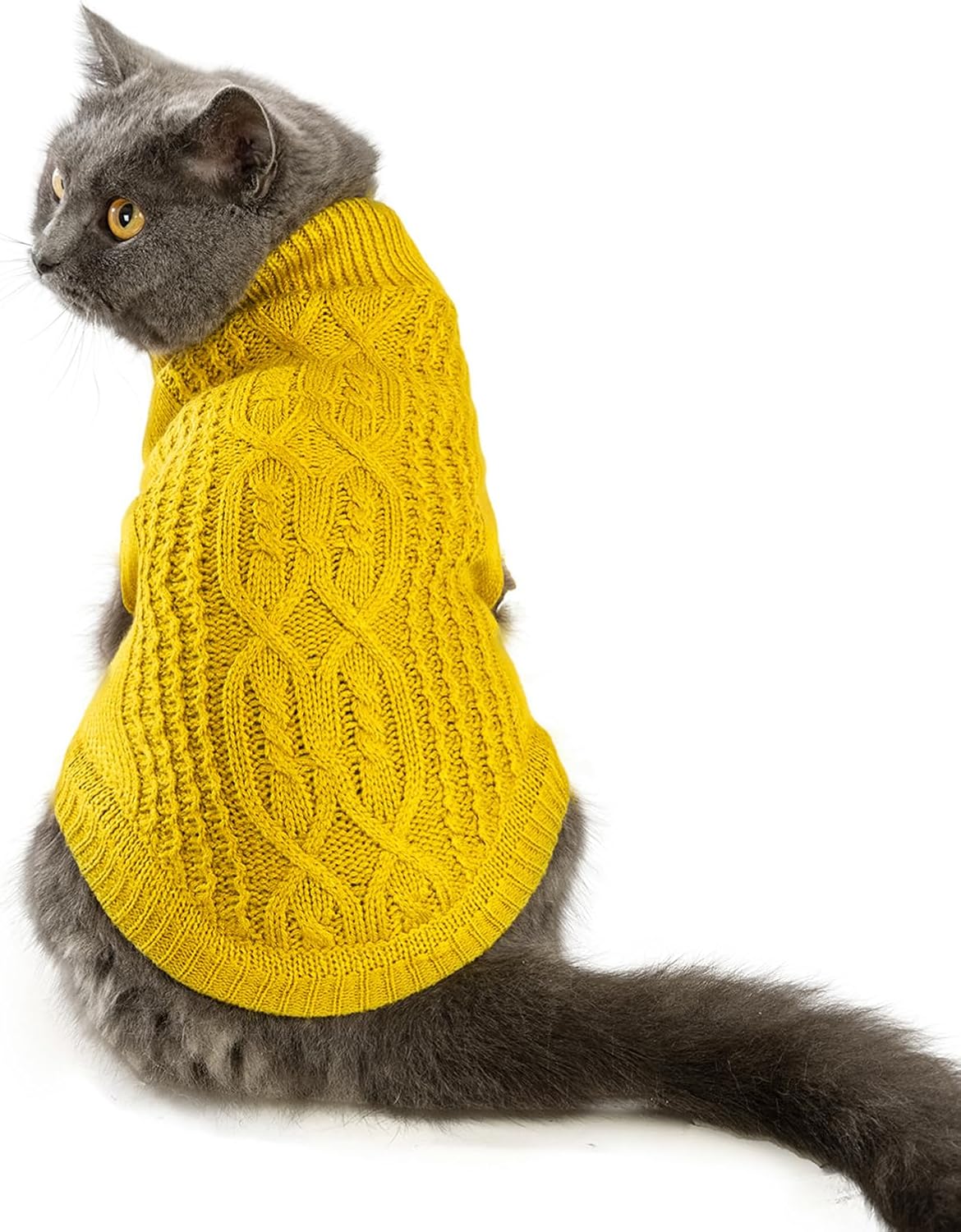 Jnancun Cat Sweater 16 Color Turtleneck Knitted Sleeveless Dog Sweater