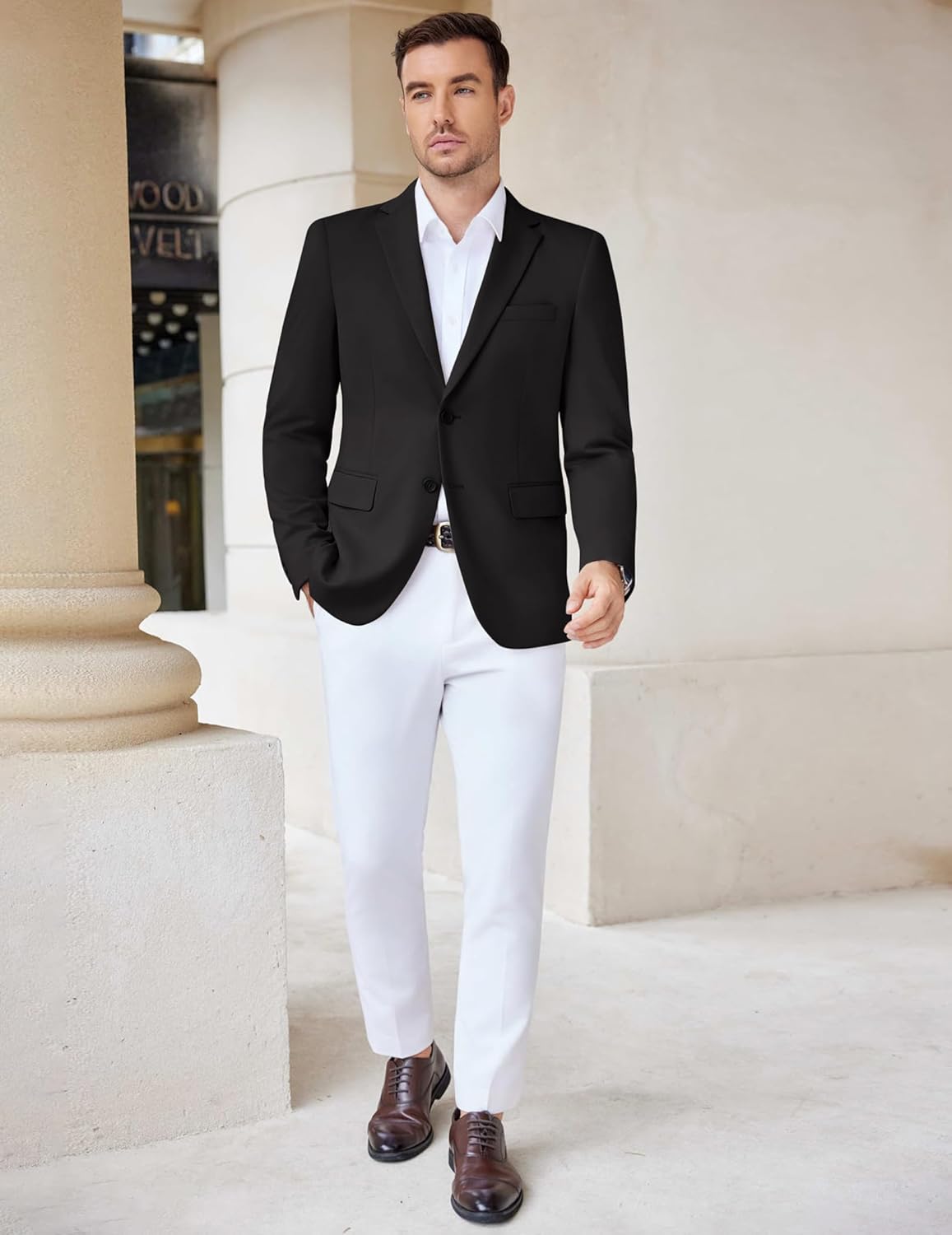 COOFANDY Men's Casual Knit Blazer Stretch Slim Fit Sport Coat Two Button Lightweight Suit Jackets - Image 8