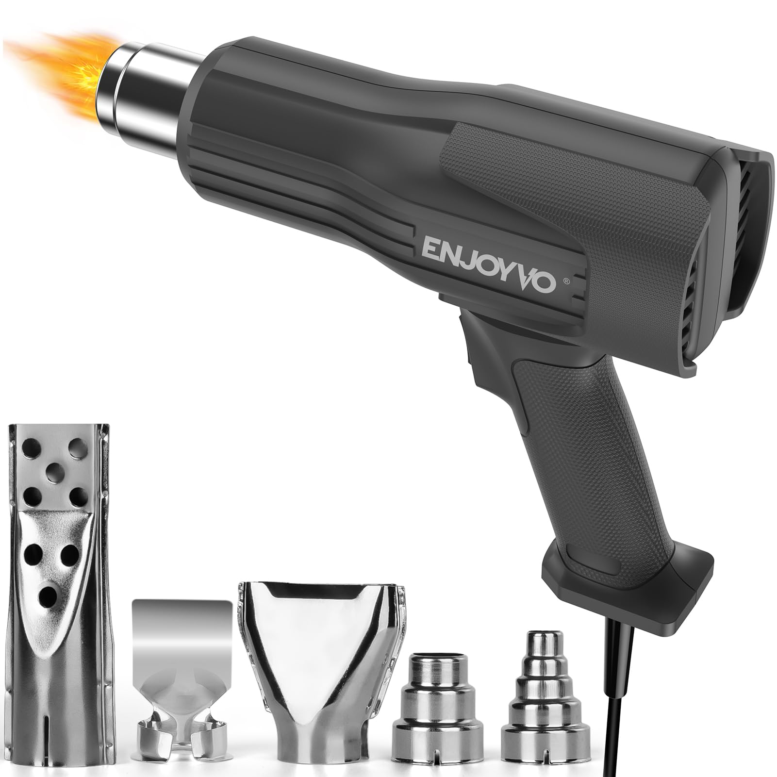 Pistola de calor de 1500 W de temperatura dual 298.9 °C/548.9 °C (real 565.6 °C) con bloqueo automático de recuperación y doble protección contra sobrecalentamiento, ideal para envoltura de vinilo