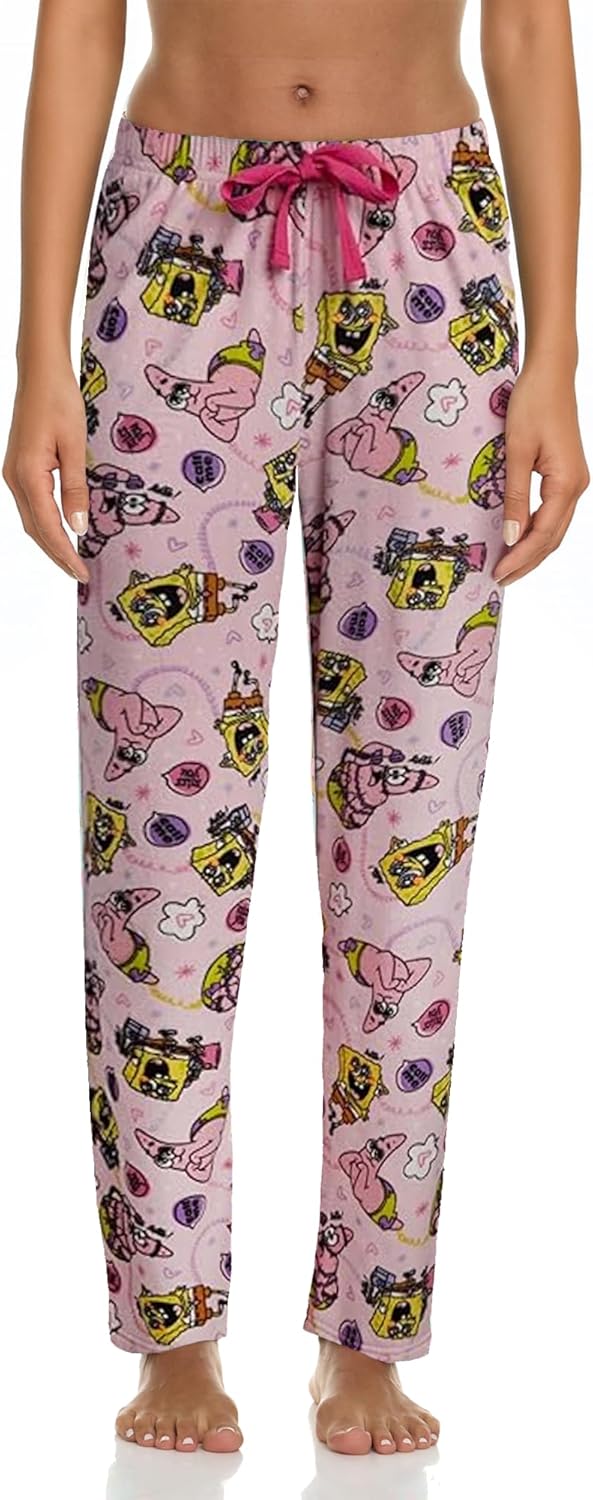 COCO BRANDS SpongeBob SquarePants Womens Pajama Pants - Soft Stretch PJ Pants Sleepwear for Women with Elastic Waist (S-XL)