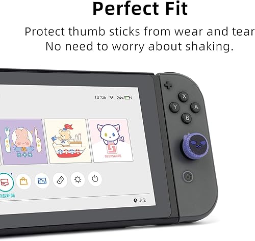 Miniatura 3 de GeekShare 4 tapas de agarre para el pulgar de Halloween de fantasma funda de silicona suave compatible con Nintendo Switch OLED y Switch Lite