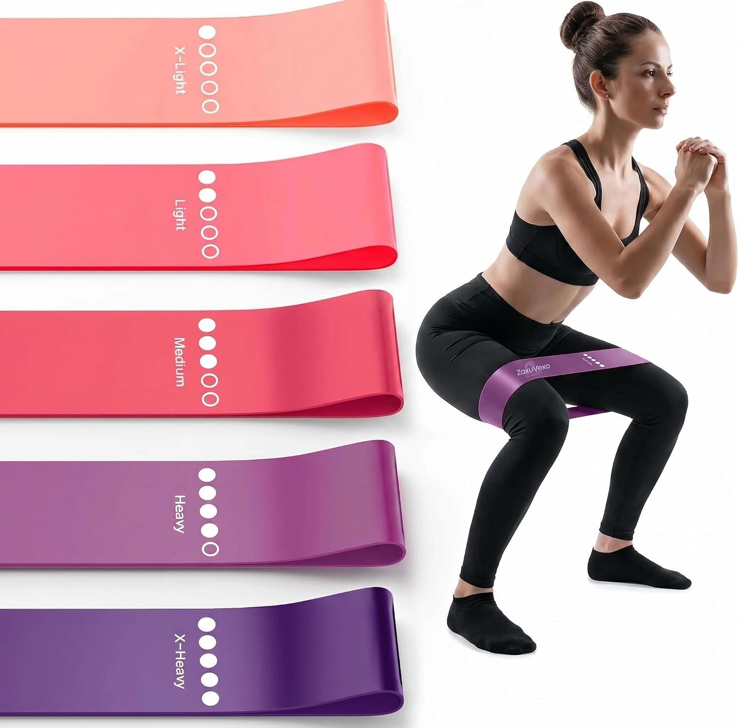 5-Pack Workout Resistance Bands, Elastic Home Gym Equipment