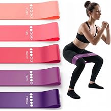5-Pack Workout Resistance Bands Elastic for Strength, Stretching, Pilates & Yoga. Home Gym Equipment for Men/Women, Suits Physical Therapy, Leg/glute/arm TrainingPractical, Multi-use.