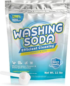11 Lb Super Washing Soda For Laundry, 100% Pure, Unscented Sodium Carbonate Soda Bulk, Washing Soda for Dishwasher