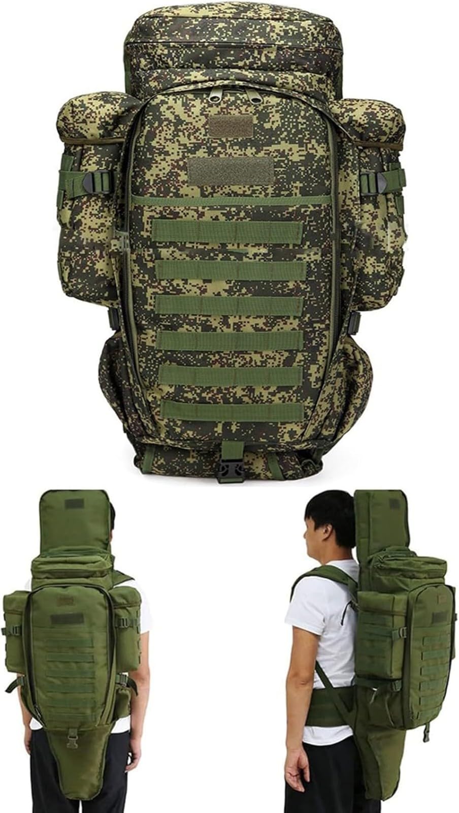 Táctico Mochila De Rifle Largo, Molle Mochila Militar, Mochilas De Asalto Militar, Caza Táctica Pesca Airsoft Gear Gun Rifle Mochila Campo De Tiro Mochila, Airsoft Armas Bolsa, Gran Capacidad F