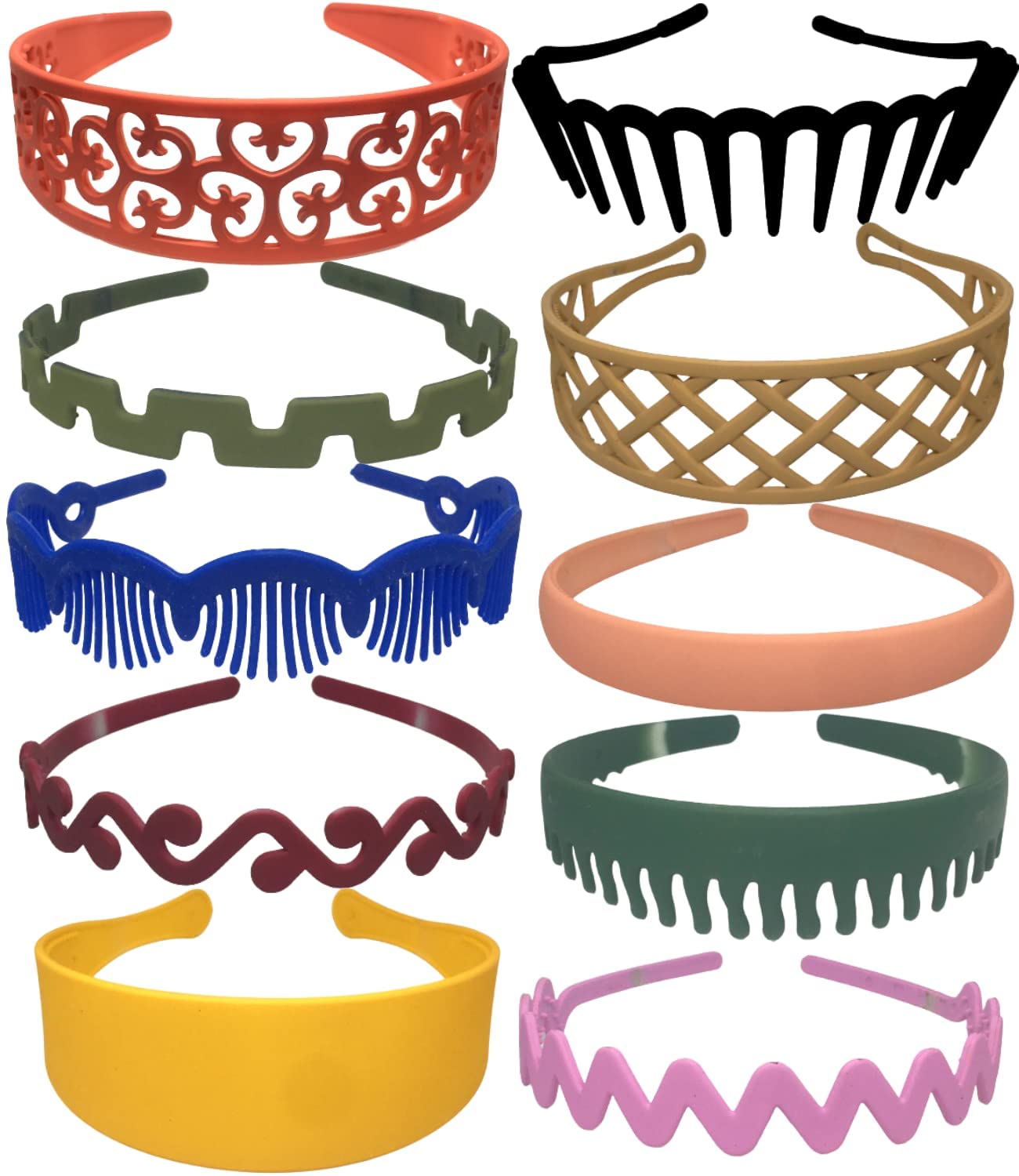 Quarya Hairbands Headbands Plastic Elastic Hair Belts for Girls and Women Hair Accessories Multicolour (10 pcs Mix Designs plus 2 Velvet Hair Scrunchies) (B0BZS5Y9VV) Amazon Price History, Amazon Price Tracker