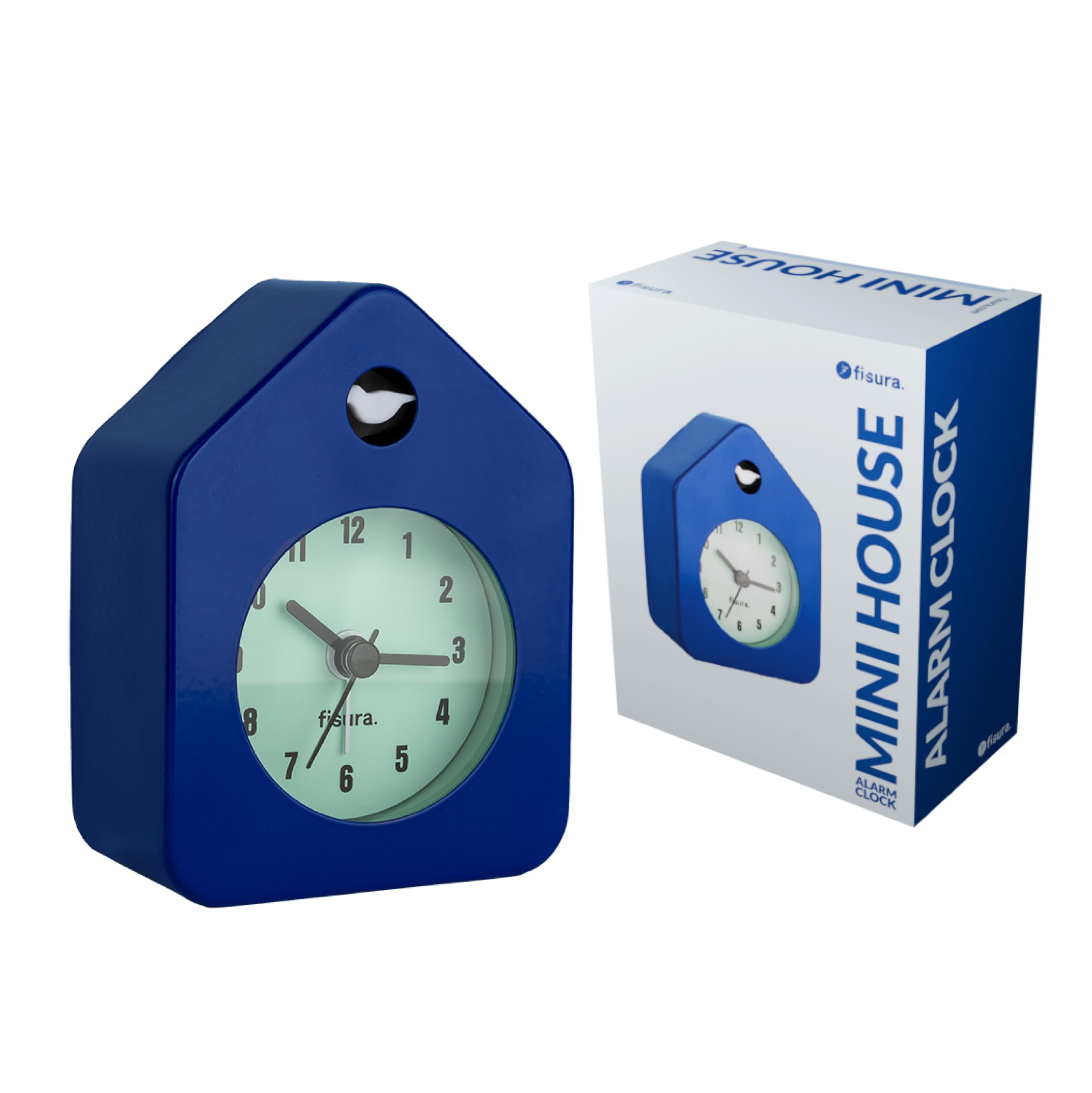 Amazon.com: Fisura – Travel Alarm Clock Blue. Silent Analog Clock