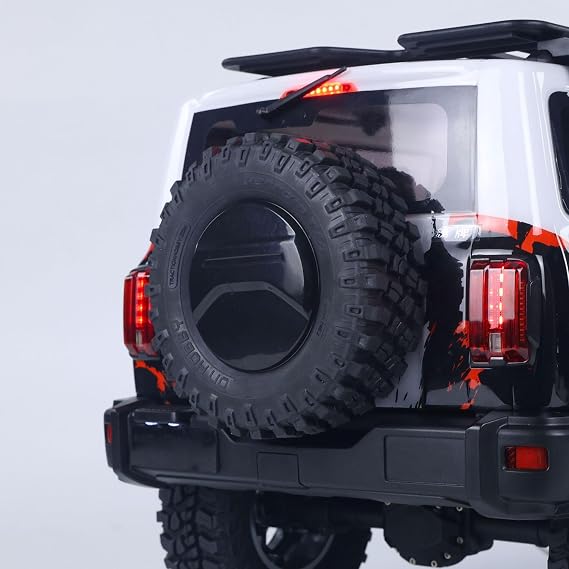 1:8 Rc Off Road Vehicle Tank 300 Cmed Type Electric Climbing Car Crawler Model Four Wheel Drive Axle Lock 2Speed Gearbox Light(White)