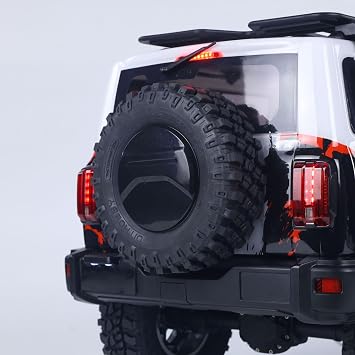 1:8 Rc Off Road Vehicle Tank 300 Cmed Type Electric Climbing Car Crawler Model Four Wheel Drive Axle Lock 2Speed Gearbox Light(White)