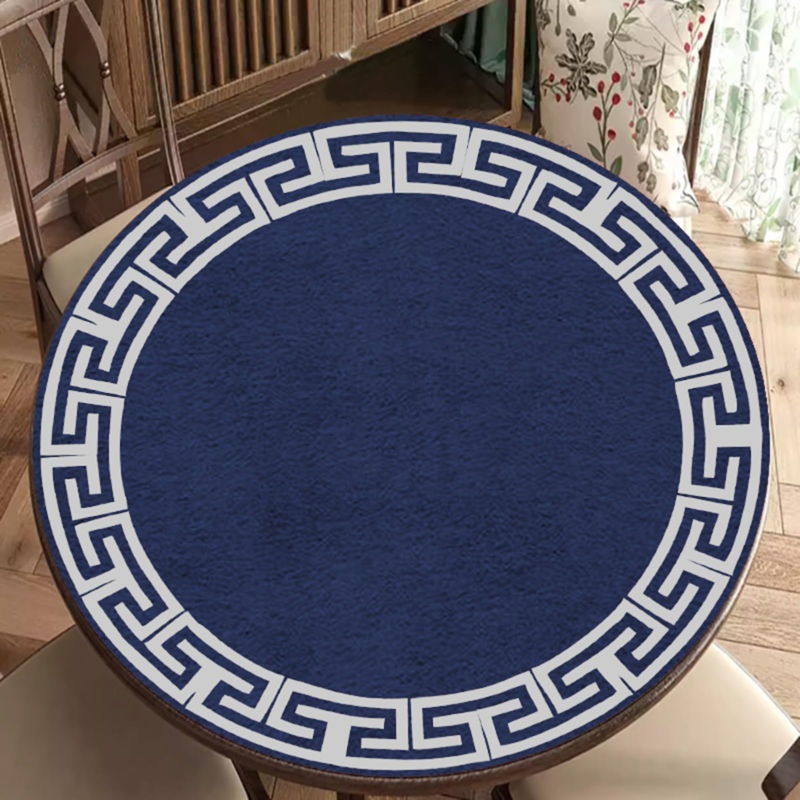 Alfombrilla de póquer, Tapete de Mesa Redondo Antideslizante con reducción Ruido(Blue 2,85*85cm(33..46*33. 46in))