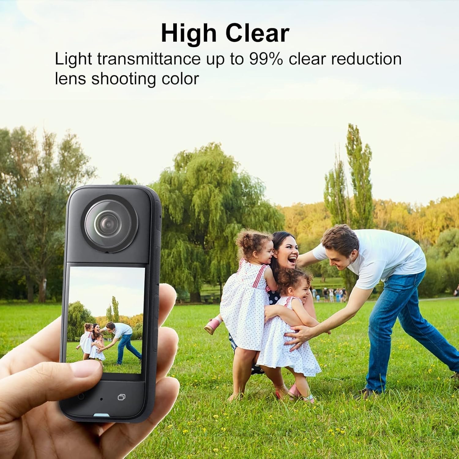 DA-GODO Dual Lens Protector for Insta360 One X3 (2Pcs) – Tempered Glass Sticky Lens Cover, Anti-Scratch, Dustproof Protective Guard for Action Camera Accessories (X3-LG-2PC) 1