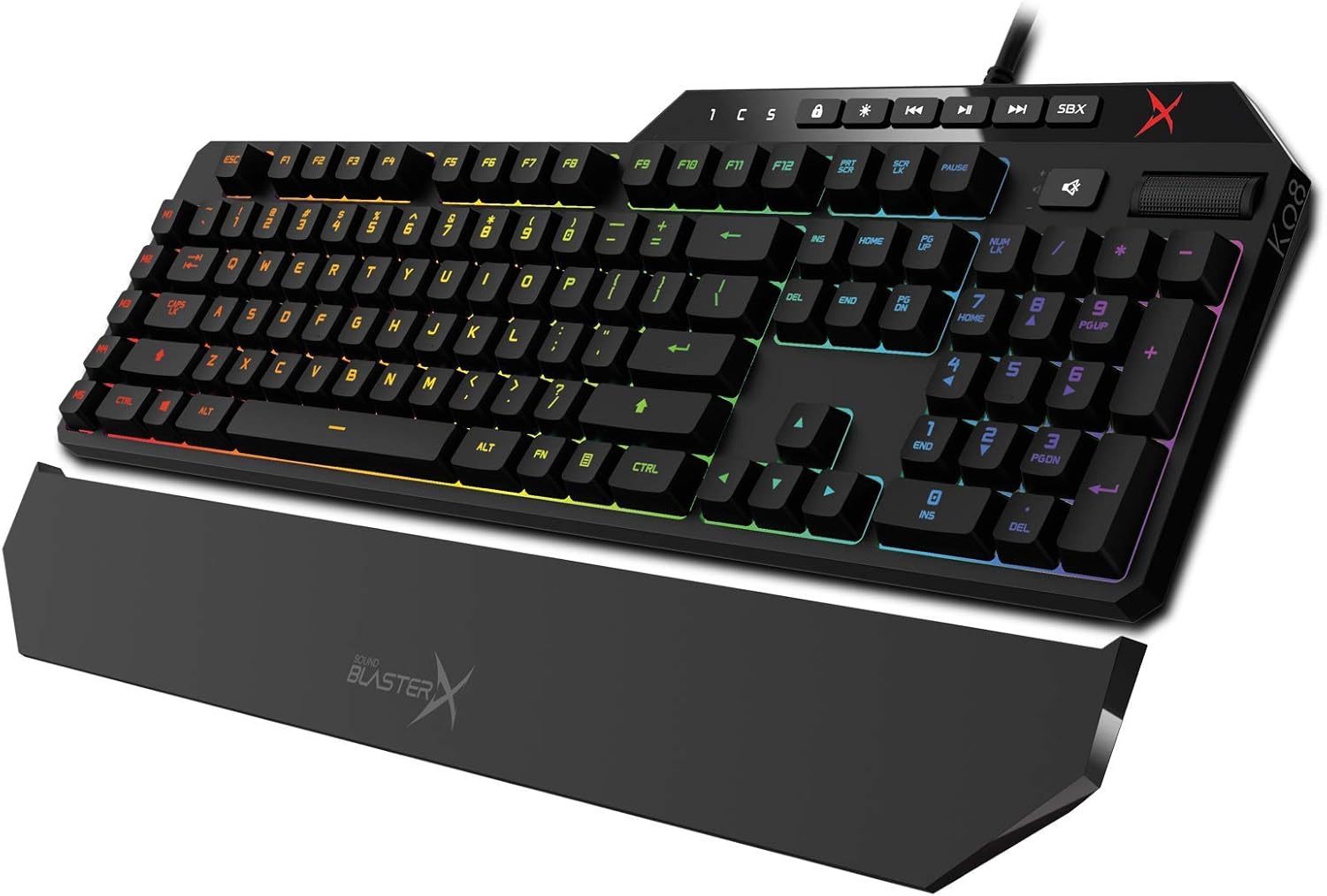 Sound BlasterX Vanguard K08 SE Gaming Keyboard with wrist rest