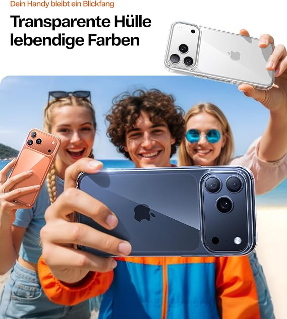 TORRAS For iPhone 17 Pro Case Crystal Clear 2026 Upgrade [Ultra Thin & 100% Anti-Yellowing] Clear Mobile Phone Case iPhone 17 Pro Case Top Military Protection Transparent Compatible with Tempered Glass Transparent